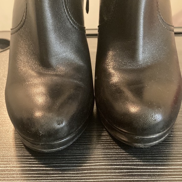 Prada black leather wedge booties - Picture 3 of 4